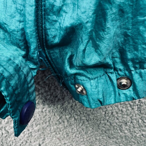 Columbia Womens Pants Large Teal Nylon Elastic Waist Windbreaker Jogger Retro - Picture 5 of 13